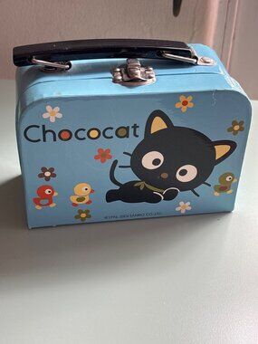 Sanrio Chococat Mini Lunchbox Blue 2006 With Floral & Duck Design